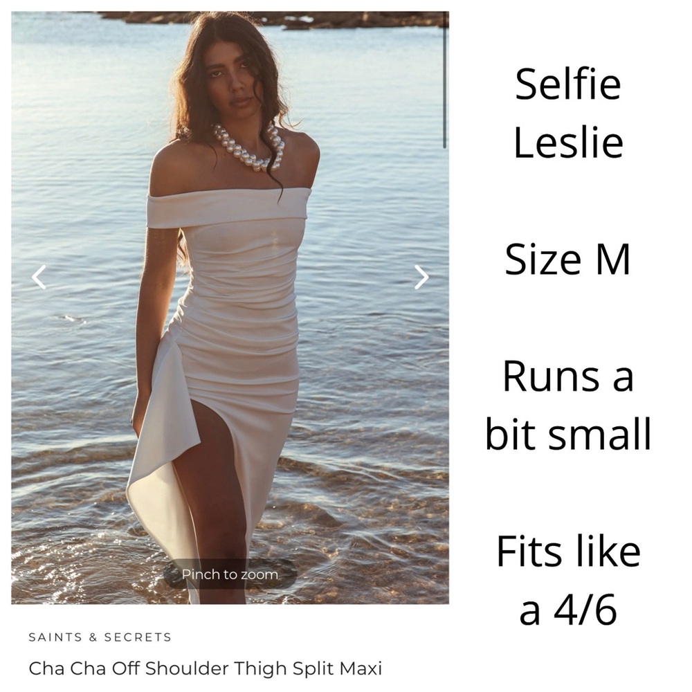 Selfie Leslie White Off Shoulder Maxi Dress